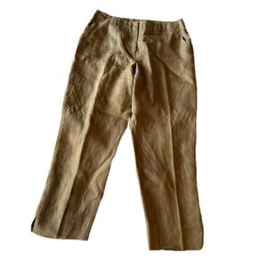 Talbots Irish Linen Pants Size 14 Beige Khaki Career Business Casual